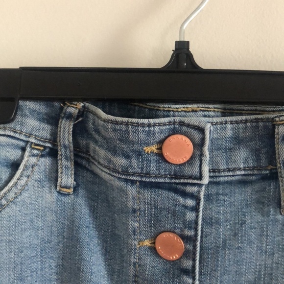 Jean Skirt Banana Republic Jean Button Up Midi Above Knee Jean Skirt Si… - Picture 2 of 7